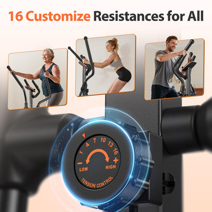 Niceday Elliptical Machine, Elliptical Trainer for Home with Hyper-Quiet Magnetic Driving System, 16 Resistance Levels, 15.5IN Stride, 400LBS Weight Capacity