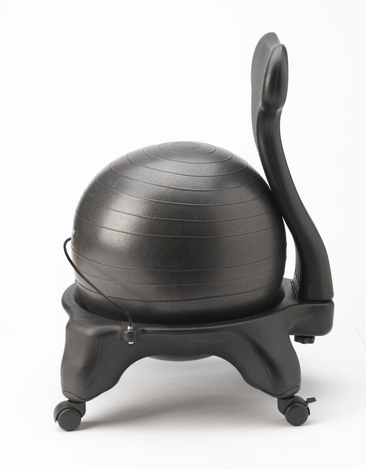 Gaiam 610-6002RTL Balance Ball Chair - Classic Yoga Ball Chair with 52cm Stability Ball, Pump & Exercise Guide for Home or Office, Black