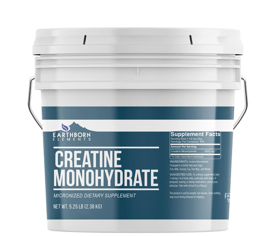 Earthborn Elements Creatine Monohydrate Powder 1 Gallon Bucket, Micronized & Unflavored, Dietary Supplement, No Additives (84 Ounce)