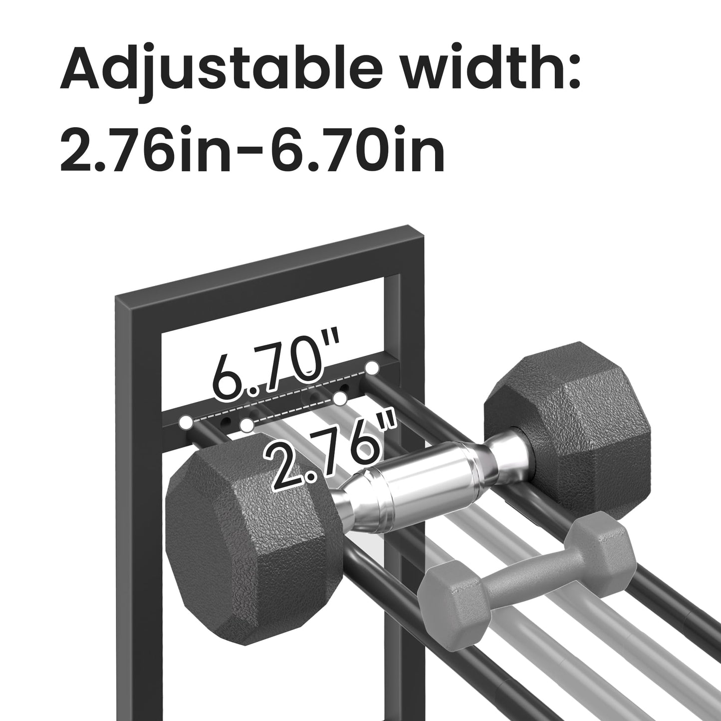 Pickpiff Adjustable 3-Tier Dumbbell Rack – Heavy-Duty Metal Weight Storage Stand for Dumbbells, Kettlebells, and More – Space-Efficient Home Gym Organizer – 360 lb Capacity (Dumbbells Not Included)