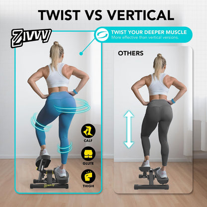 ZIWWVY- Mini Twist Stepper, Stepper Machine with 330LBS Weight Capacity, Mini Stepper for Full Body Workout, Adjustable Step Height, Smooth and Quiet, Step Machine for Men Women…