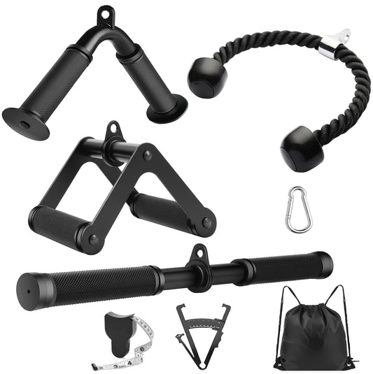 Cable Machine Attachment LAT Pulldown Attachments Cable Machine Accessories for Home Gym Weight Workout (Black-4)