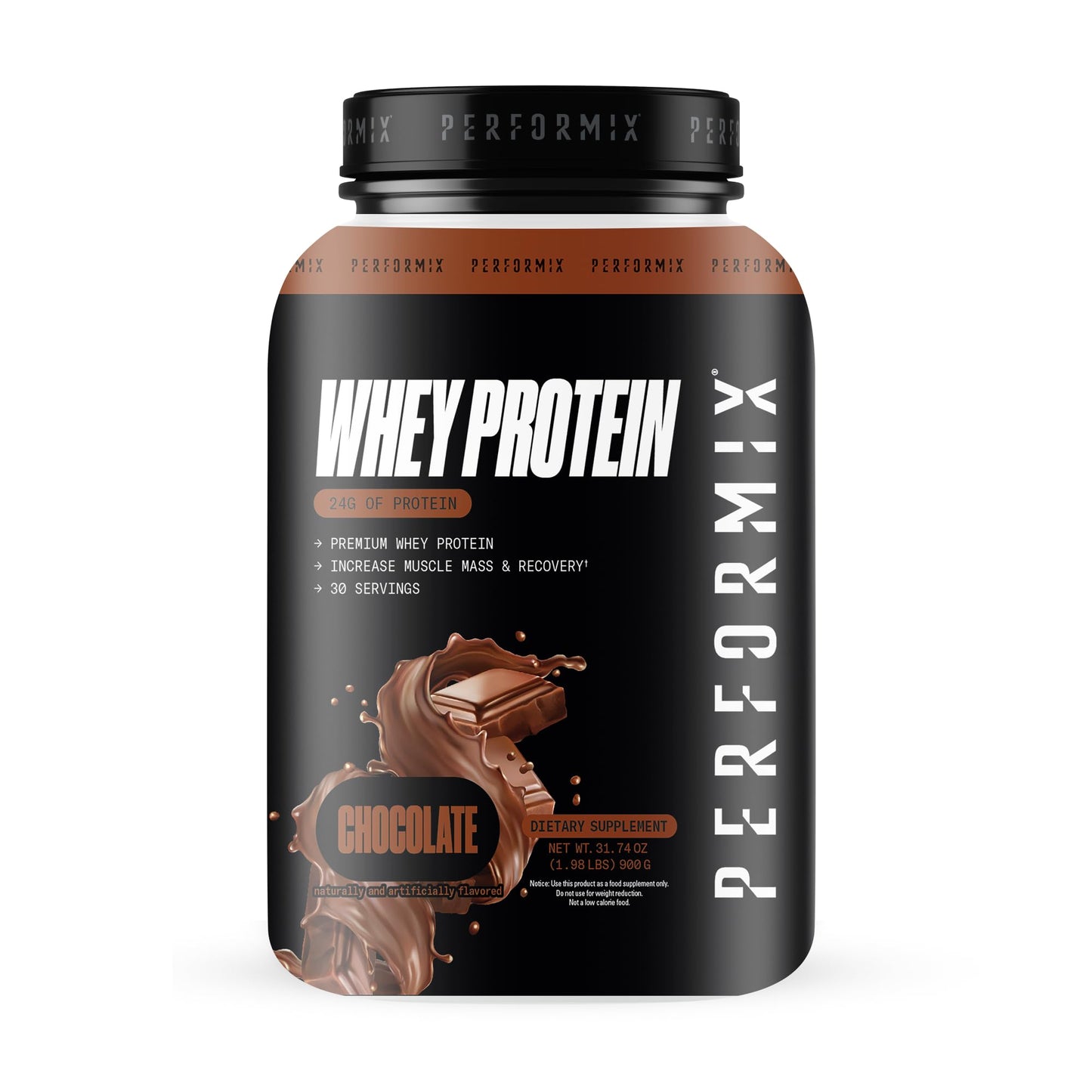 PERFORMIX - Whey Protein Isolate Blend - 24g of Protein - 5.4g of BCAAs - 110 Calories - Muscle Building & Post Workout Recovery - 100% Whey Protein Powder - 1.98 lbs - 30 Servings - Chocolate