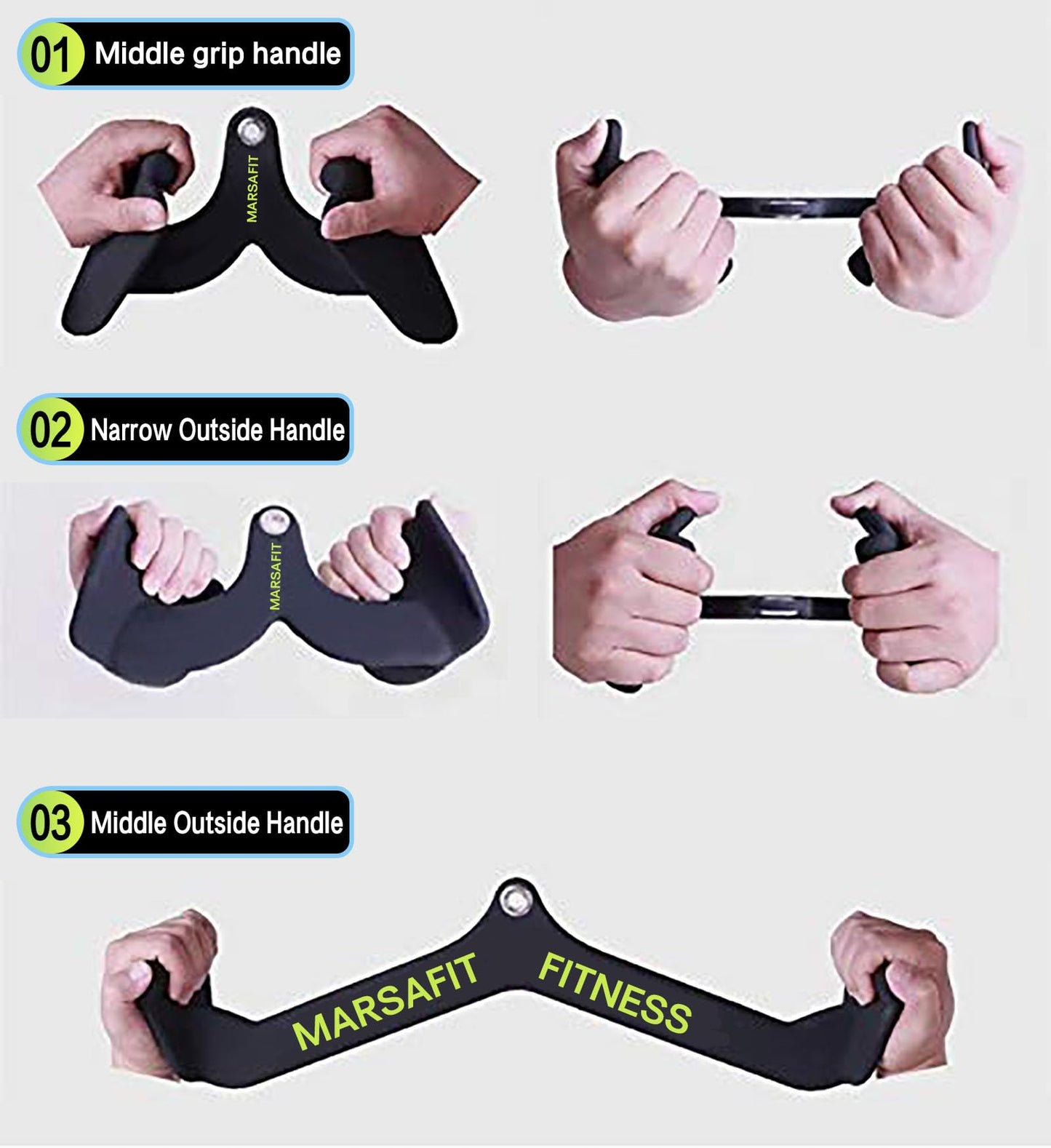 Home Gym Fitness Rowing T-bar V-bar Pulley Cable Machine Attachments, Bicep Curl Tricep LAT Pulldown Bar Back Strength Training Handle Grips LAT Pull Down Bar Press Down Exercises