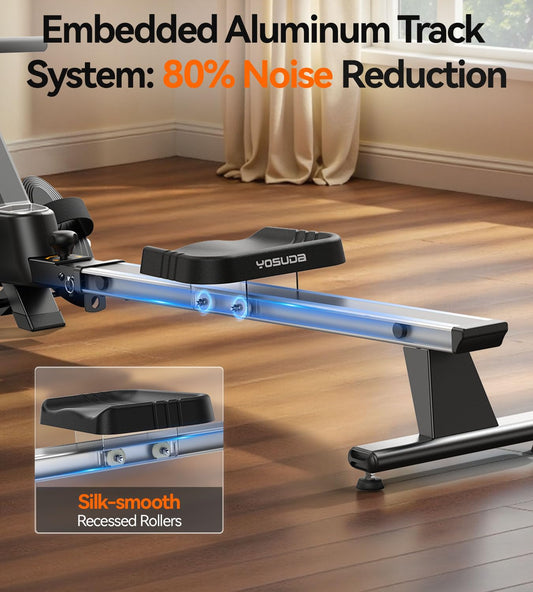 YOSUDA PRO Magnetic Rowing Machine for Home Use-Foldable Rower with 350lbs Weight Capacity and 16 Level Resistance
