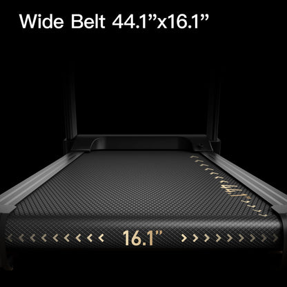 UMAY Fitness Home Folding Incline Treadmill with Pulse Sensors, 3.0 HP Quiet Brushless, 300 lbs Capacity (Black or Gray) (Black)