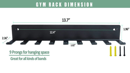 Multi-Purpose Storage Rack for Resistance Bands, Straps, Jump Ropes, Foam Rollers, Chains, Weight Belts, Tools - Heavy Duty, Fitness Bands Rack
