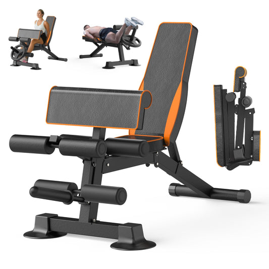 Z ZHICHI Adjustable Weight Bench, Multi-function Preacher Curl Bench for Home Gym, Foldable Leg Extension and Leg Curl Machine, weight capacity 660LBS.