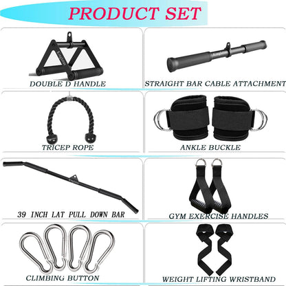 Cable Machine for Home Gym, Triceps Press Down Cable Machine attachments, LAT Pull Down attachments, Triceps Pull Down attachments, Fitness Equipment Cable Accessories.