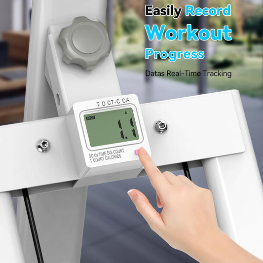 Healfith Stair Stepper for Home,Stair Climber Foldable,Large Pedal Vertical Climber Machine for Full-Body Workout,Steppers for Exercise at Home with 300LBS Loading Capacity (Single handrail-White)