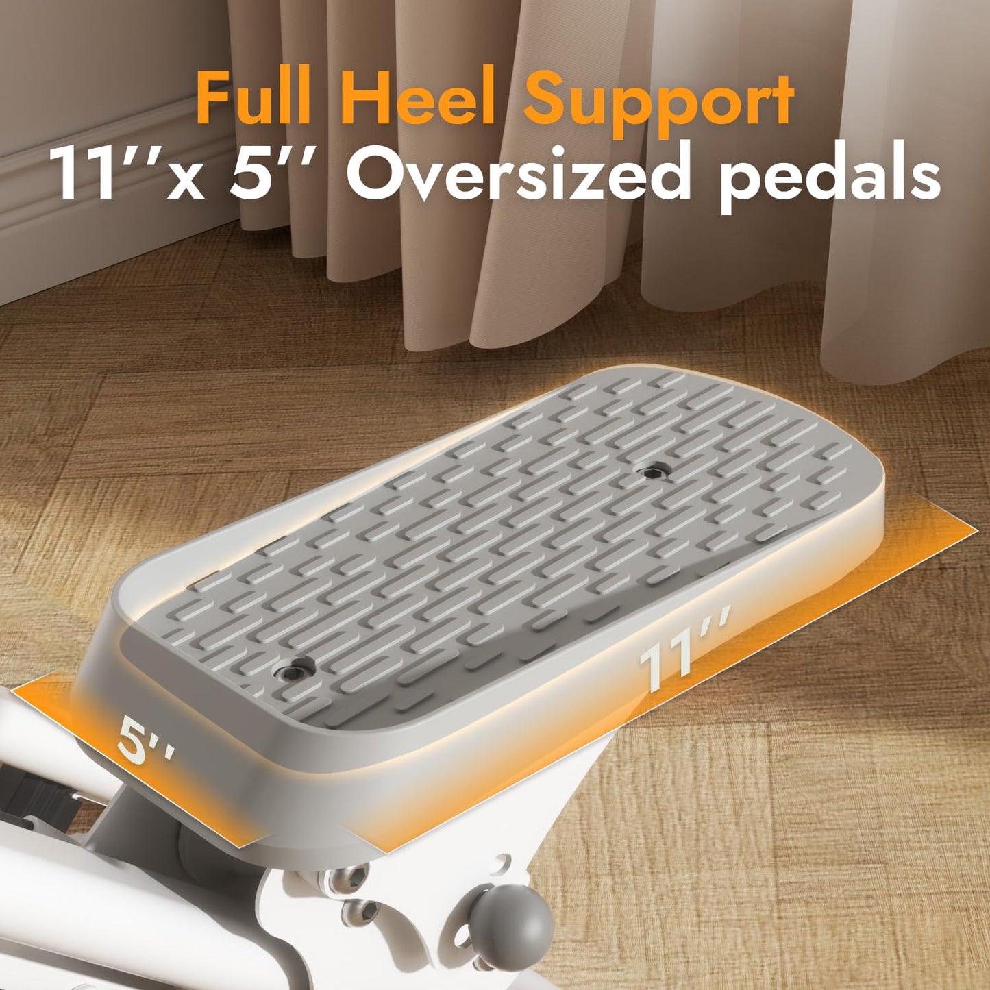 MACYO Stair Stepper for Home Workout - Full-Size Foot Pedals with Tablet Holder, Foldable Stepping Climbers, Easy Assembly, Compact Design for Cardio & Leg Training (White)