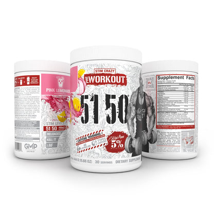 5% Nutrition Rich Piana 5150 High Stim Pre-Workout Powder | Extreme Energy, Focus, Pumps & Endurance | 400 mg Caffeine, Citrulline, Beta Alanine, N-Acetyl L-Tyrosine | 30 Srvgs (Pink Lemonade)