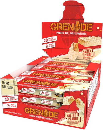 Grenade Carb Killa High Protein and Low Sugar Candy Bar, 12 X 60 g - White Chocolate Salted Peanut