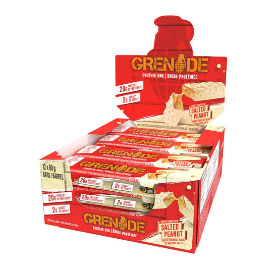Grenade Carb Killa High Protein and Low Sugar Candy Bar, 12 X 60 g - White Chocolate Salted Peanut