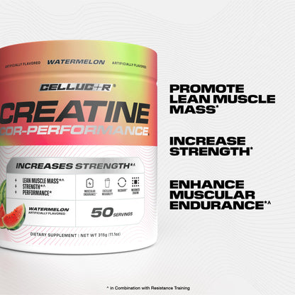 Cellucor Creatine Powder, Watermelon Flavor - Increases Strength, Lean Muscle Mass & Endurance, Micronized Creatine for Fast Absorption, 5g Creatine per Serving, 50 Servings