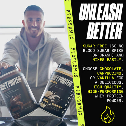 PERFORMIX - Whey Protein Isolate Blend - 24g of Protein - 5.4g of BCAAs - 110 Calories - Muscle Building & Post Workout Recovery - 100% Whey Protein Powder - 1.98 lbs - 30 Servings - Chocolate