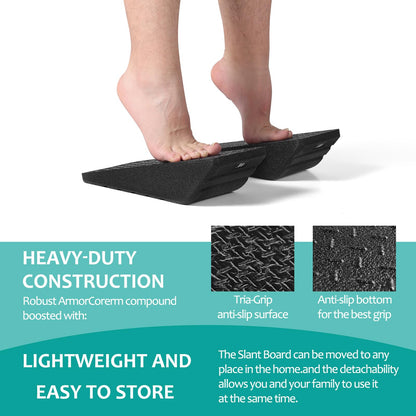 Squat Wedge Block 2PCS Non Slip Professional Ramp - 550 LBS Weight Capacity - Slant Board for Calf Stretching - Calf Stretcher Slant Board - Yoga Blocks (Black)