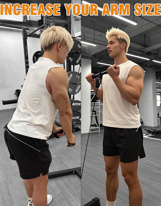 Fitarc Cable Machine Attachment Set, LAT Pulldown Attachments for Home Gym Equipment, Tricep Pull Down Attachment for Home Gym Accessories, LAT Pull Down Bar and Tricep Rope Cable Attachment
