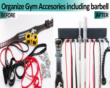 Alvade Home Gym Storage Rack, Extra Long 23‘Barbell Rack Weight Room Organizer 11 Prong Gym Equipment Storage Rack for Gym Accessories Like Fitness Bands,Resistance Bands,Straps,Foam Rollers,Barbell