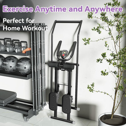 SEWD Foldable Stair Stepper Machine – AB Workout Equipment for Home Gym, Full-Body Cardio Workout Equipment with Adjustable Handlebar & Pedals