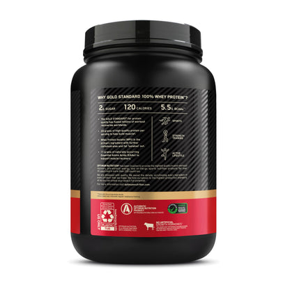 Optimum Nutrition Gold Standard 100% Whey Protein Powder, Vanilla Ice Cream, 2 Pound (Packaging May Vary)