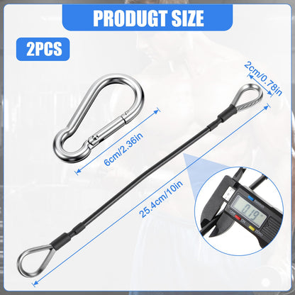YBEATY 2 Pcs Gym Cable Extension Attachments Compatible with Home Accessories Fitness Replacement Gym Cable Machine Extension for LAT/Tricep Pull Down Leg Extensions Machine