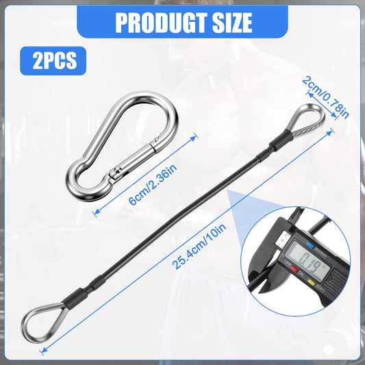YBEATY 2 Pcs Gym Cable Extension Attachments Compatible with Home Accessories Fitness Replacement Gym Cable Machine Extension for LAT/Tricep Pull Down Leg Extensions Machine