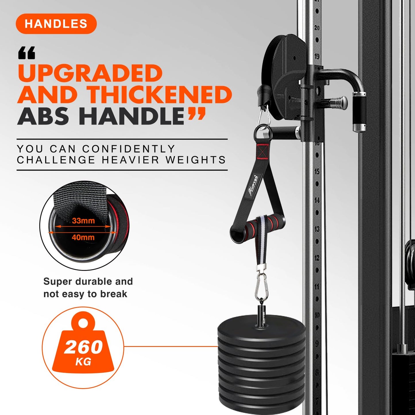 HPYGN Exercise Handles, Replacement Fitness Equipment for Pilates,Yoga,Strength Trainer, Heavy Duty Comfortable Cable Handle Compatible With High Bearing Capacity Pulley Handles, Pull Down Home Gym