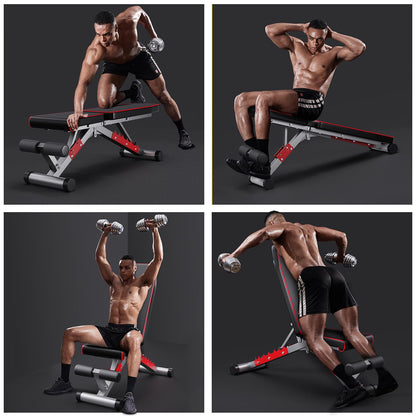 DONIUZ Weight Bench, Adjustable Workout Bench Press Set for Home Gym Full Body Strength Workout, Easy Assembly Foldable Training Lifting Bench, Max Load 750(Balck)