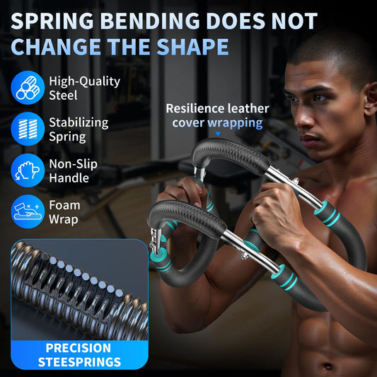 EINOJEOY Twister arm Trainer, Adjustable Resistance Chest Workout Equipment,Forearm Power Exercise bar, pectoralis spinalis Device, Portable Detachable Design(60-90lbs)
