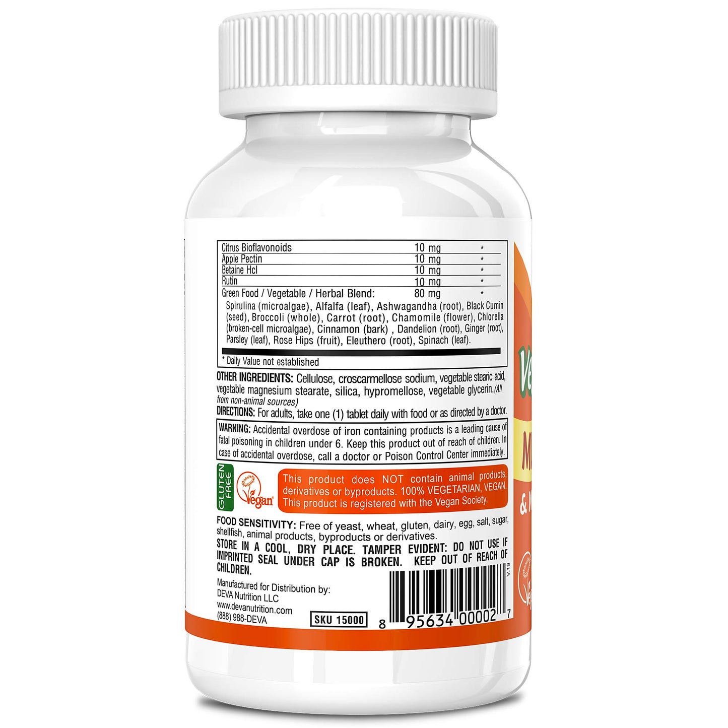 Deva Vegan Vitamins Daily Multivitamin & Mineral Supplement 90 tablets (Pack of 3)