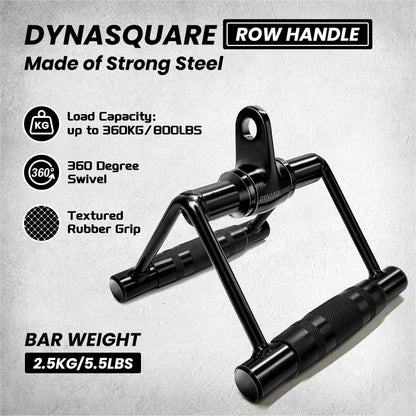 DYNASQUARE Cable Attachments for Home Gym, Made of Heavy Duty Solid Steel, LAT Pulldown Attachment, Weight Machine Accessories, Straight Pull Down Bar, Tricep Rope, Exercise & Double D Handle