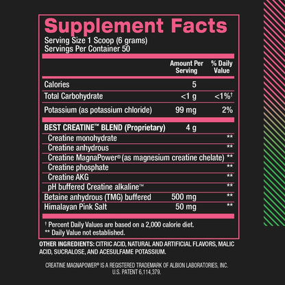 BPI Sports Best Creatine - Creatine Monohydrate Powder for Men & Women, Himalayan Salt - Strength, Pump, Muscle Growth, Muscle Definition - No Bloat - Watermelon Cooler - 50 servings - 10.58 Ounce