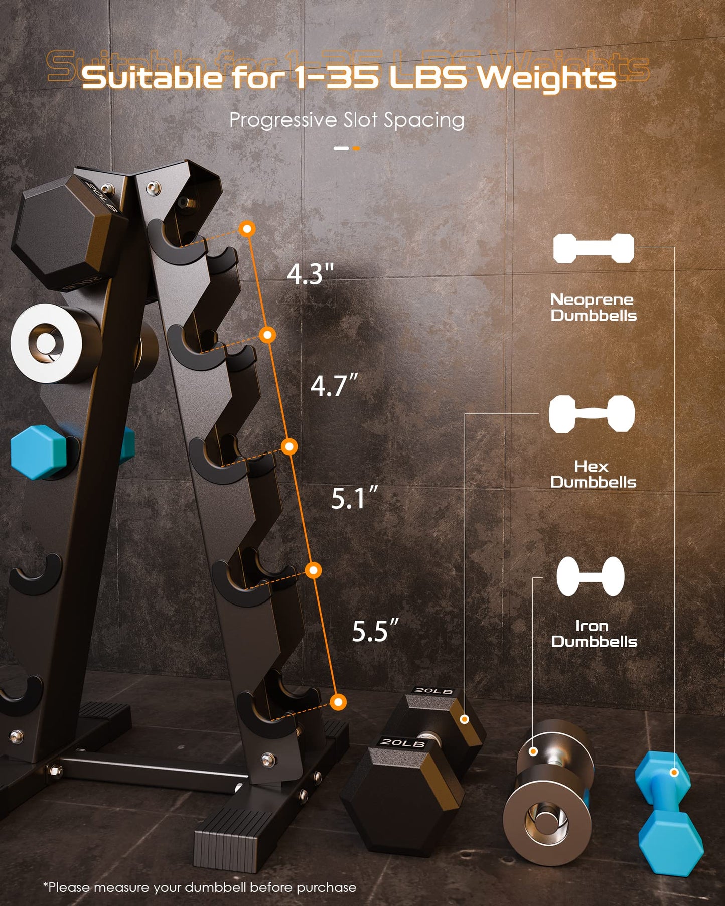 AKYEN A-Frame Dumbbell Rack Stand Only, Weight Rack for Dumbbells Compact Home Gym Space Saver (480LBS Weight Capacity, 2025 New Version)