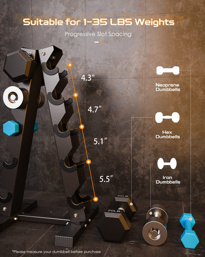 AKYEN A-Frame Dumbbell Rack Stand Only, Weight Rack for Dumbbells Compact Home Gym Space Saver (480LBS Weight Capacity, 2025 New Version)