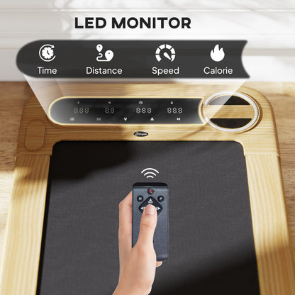 Soozier Walking Pad, Under Desk Treadmill with 17" x 43" Wide Belt, Remote Control, Bluetooth Speaker, Wheels and LED Display, Quiet 2.5HP Walking Machine for Home Gym Office, Installation-Free
