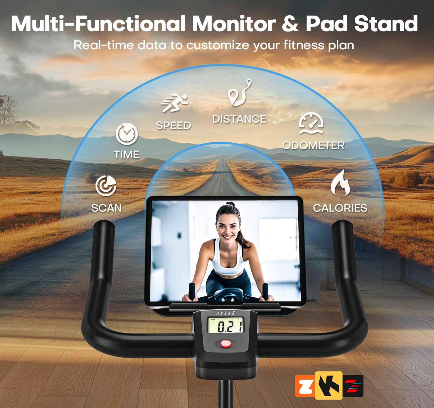 Exercise Bike, CHAOKE Quiet Adjustable Magnetic Resistance Stationary Bike for Home Cardio with App Compatible, 300LB Weight Capacity Indoor Cycling Bike with Comfortable Seat & Digital Display