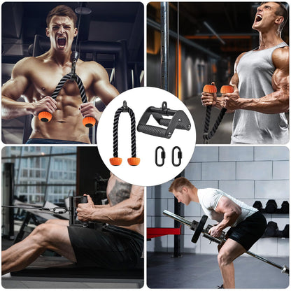 SELEWARE Tricep LAT Pulldown Attachment, Cable Machine Attachment with Non-Slip Soft Rubber Grip, Weight Machine Accessories for Home Gym
