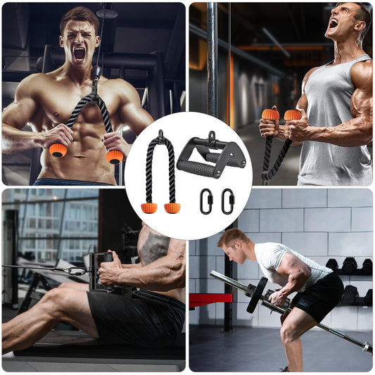 SELEWARE Tricep LAT Pulldown Attachment, Cable Machine Attachment with Non-Slip Soft Rubber Grip, Weight Machine Accessories for Home Gym