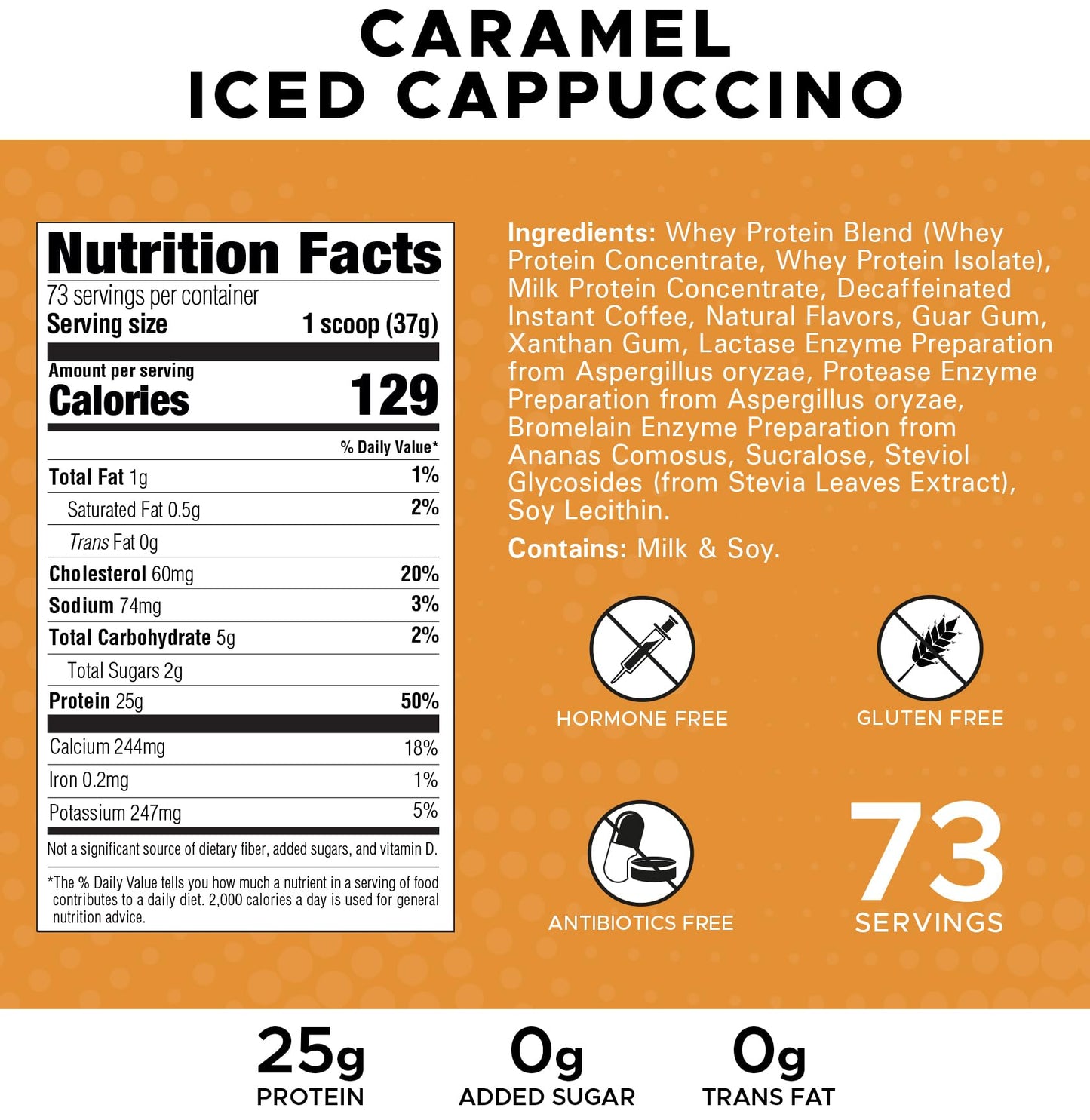Revolution Nutrition, High Whey, Protein Powder 6LB, Whey Isolate, Gluten Free, Lean Muscle Mass for Men & Women, 25g of Protein Per Scoop, 2.7kg, 73 Servings (Caramel Iced Cappuccino, 6 Pound)
