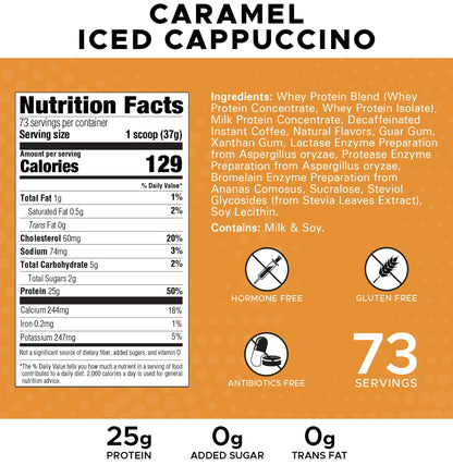 Revolution Nutrition, High Whey, Protein Powder 6LB, Whey Isolate, Gluten Free, Lean Muscle Mass for Men & Women, 25g of Protein Per Scoop, 2.7kg, 73 Servings (Caramel Iced Cappuccino, 6 Pound)