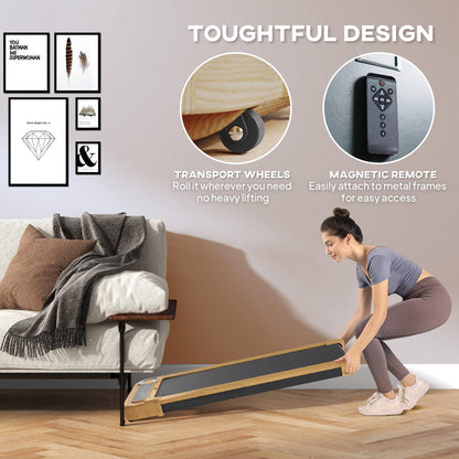 Soozier Walking Pad, Under Desk Treadmill with 17" x 43" Wide Belt, Remote Control, Bluetooth Speaker, Wheels and LED Display, Quiet 2.5HP Walking Machine for Home Gym Office, Installation-Free