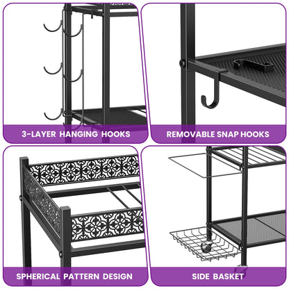 Yoga Mat Storage Rack, Home Gym Storage Rack, VOPEAK Workout Storage for Yoga Mat, Foam Roller, Equipment Gym Storage for Home Exercise and Fitness Gear (Metal)