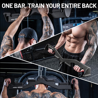MOST GRIP LAT Pull Down Bar with 6 Ergonomic Handles, Neutral Grip LAT Pulldown Attachments for Whole Back Training, Wide Grip LAT Pulldown Bars for Home Gym Cable