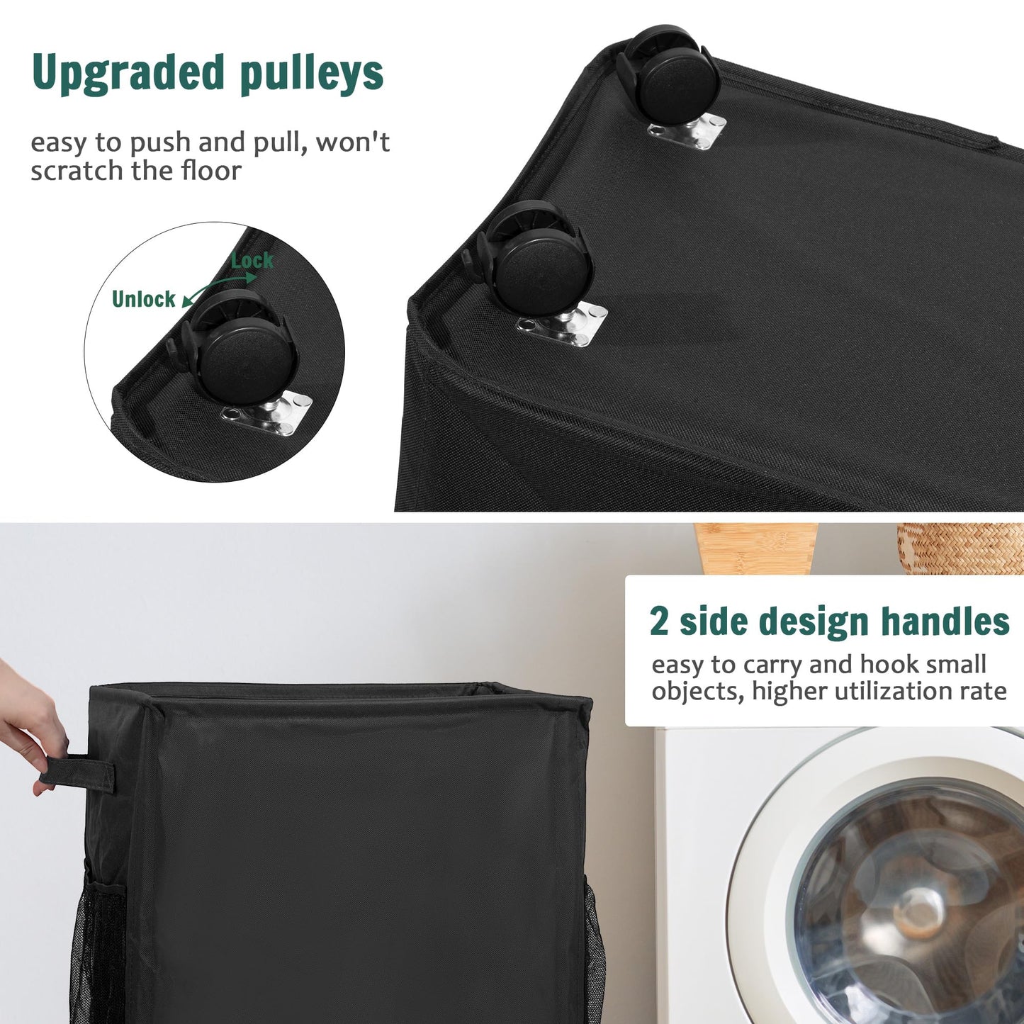 wymulot Yoga Mat Storage Racks, Home Gym Storage Rack with Wheels, Yoga Mat Holder Side 2 Mesh Pockets, Yoga Storage Basket Holds 4 Yoga Mats, 2 Foam Rollers, 6 Resistance Bands (Black)