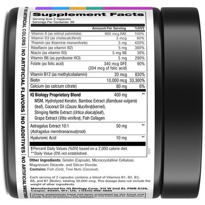 Biotin for Hair Growth Women & Men with Collagen & Keratin 30000mcg for Hair Loss & Thinning Hair - Hair Skin Nails Vitamins, Biotin 10000mcg and Collagen Supplement - Hair, Skin, Nail Care - 60 Pills