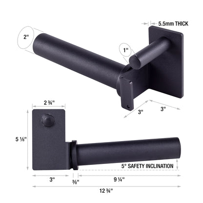 AmStaff Fitness Olympic Weight Plate Holder for Power & Squat Racks – Available 2x2 – 2.5x2.5 – 3x3 Inch Tube Sizes – 9-inch Weight Plates Horn Storage Attachment for Power Squat Rack – (Pair) (3" x 3")