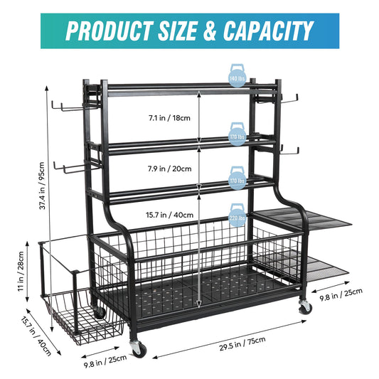 STUFFSTASH Dumbbell Rack, Heavy Duty Adjustable Weight Rack for Home Gym with Extra Strong Sheet Steel Shelf and Base, Home Gym Storage Weight Rack for Home Gym Dumbbells, Kettlebell Rack