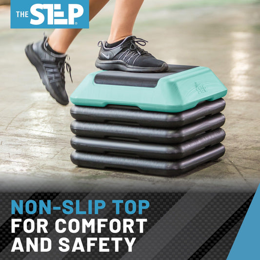 The Step Adjustable High Step Aerobic Platform with 4 Risers, Home Gym Workout Equipment, Fitness Stair Stepper Exercise Platform, Aerobic Exercise Equipment Made in the USA