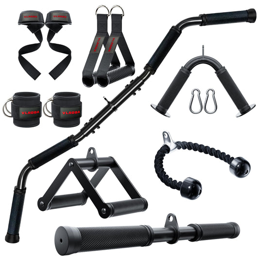 Cable Attachments for Gym,Cable Machine Accessories for Home Gym, Triceps Pull Down Attachment, LAT Pull Down Attachment Weight Fitness